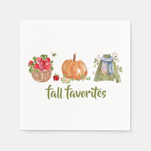 Herfst Favorieten Appels, Pompoen, Trui Servet (Voorkant)