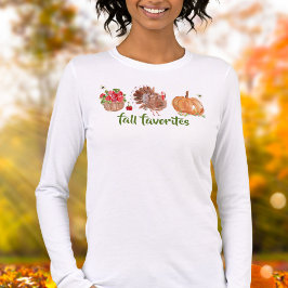Herfst Favorieten Waterverf Appels Turkije Pompoen Tri-Blend Shirt