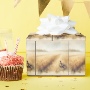 Herfst fazant in tarweveld cadeaupapier