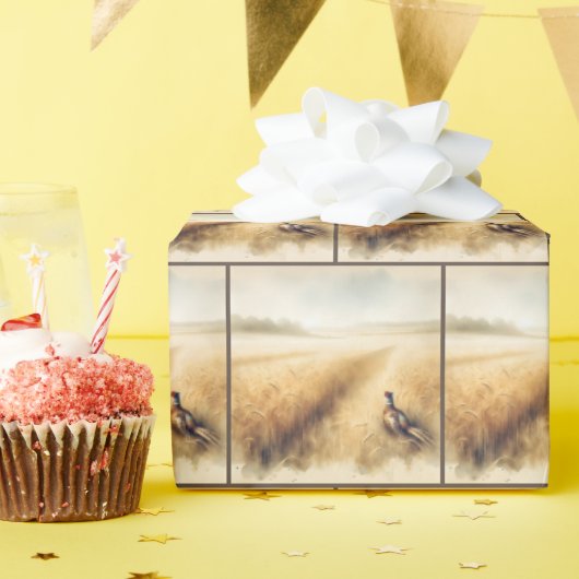 Herfst fazant in tarweveld cadeaupapier (Verjaardagsfeest)