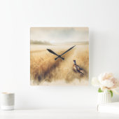 Herfst fazant in tarweveld vierkante klok (Huis)