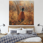 Herfst Fazant Olie Schilderij  Canvas Afdruk (Insitu (Slaapkamer))