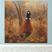 Herfst Fazant Olie Schilderij  Canvas Afdruk (Insitu (Houten vloer))