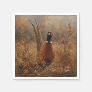 Herfst Fazant Olie Schilderij  Servet