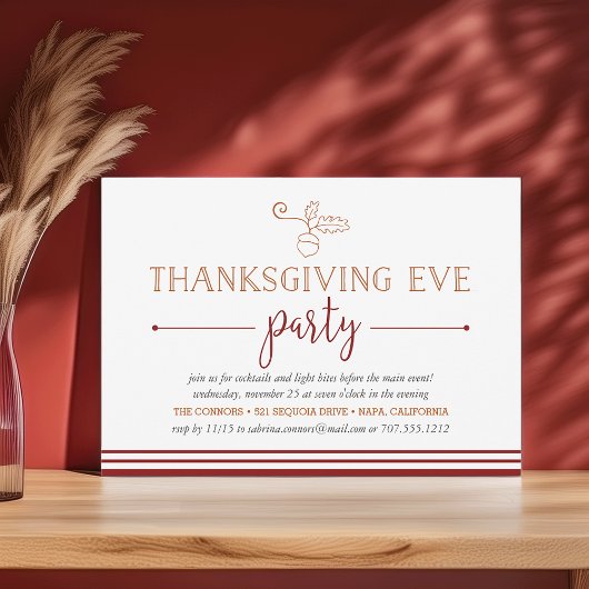 Herfst feast | Thanksgiving Eve Party Invitation Kaart