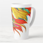 Herfst Feather elegante kleurrijke abstracte kunst Latte Mok (Rechterhoek)