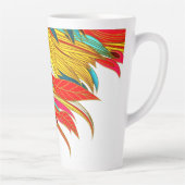 Herfst Feather elegante kleurrijke abstracte kunst Latte Mok (Rechts)