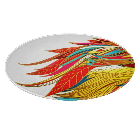 Herfst Feather elegante kleurrijke abstracte kunst Snijplank (Hoek)