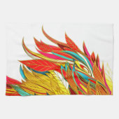 Herfst Feather elegante kleurrijke abstracte kunst Theedoek (Horizontaal)