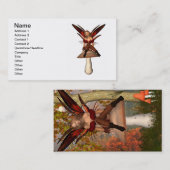 Herfst Fee zittend op een paddestoel Visitekaartje (Voorkant / Achterkant)