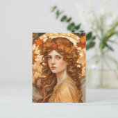 herfst feeëriek-artistiek briefkaart (Staand voorkant)