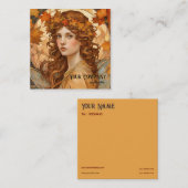 herfst feeëriek-artistiek vierkante visitekaartje (Voorkant / Achterkant)