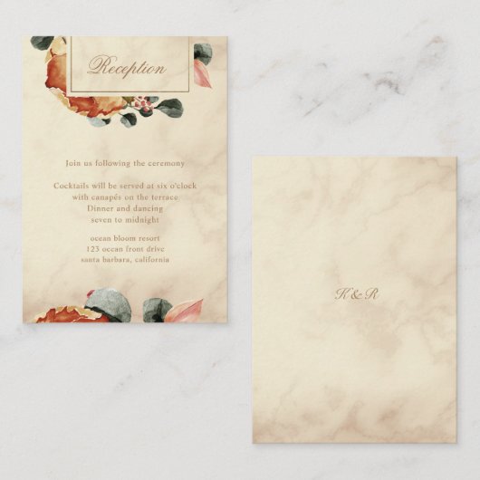 Herfst Feel Huwelijksreceptie Informatiekaartje (Voorkant / Achterkant)