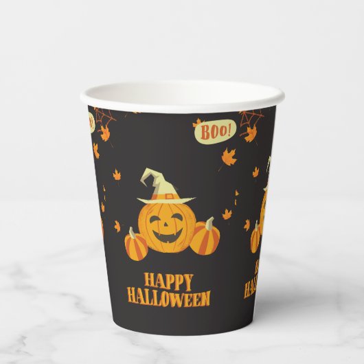 herfst feest Halloween pompoen Papieren Bekers (Achterkant)