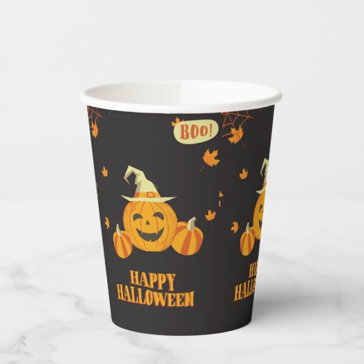 herfst feest Halloween pompoen Papieren Bekers (Links)