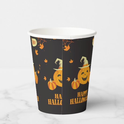 herfst feest Halloween pompoen Papieren Bekers (Rechts)