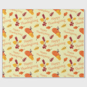 Herfst Feest Pompoenen en Herfst Bladeren Thanksgi Cadeaupapier (Vlak)