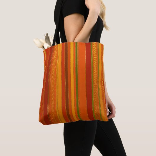 Herfst Feestdagen Stripes Helder Tote Bag (Dichtbij)