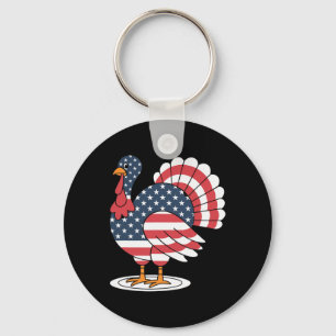 Herfst Feestelijke Camo Perfect Turkije Dag T-shir Sleutelhanger