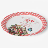 Herfst feestelijke plaid Apple thema Baby shower Papieren Bordje (Gekanteld)
