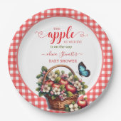 Herfst feestelijke plaid Apple thema Baby shower Papieren Bordje (Voorkant)
