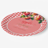 Herfst feestelijke plaid Apple thema Baby shower Papieren Bordje (Gekanteld)