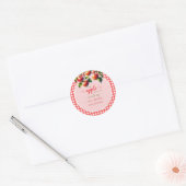 Herfst feestelijke plaid Apple thema Baby shower Ronde Sticker (Envelop)