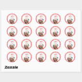 Herfst feestelijke plaid Apple thema Baby shower Ronde Sticker (Vel)