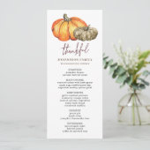 HERFST FEESTELIJKE POMPOENEN THANKSGIVING DINER ME MENU (Staand voorkant)