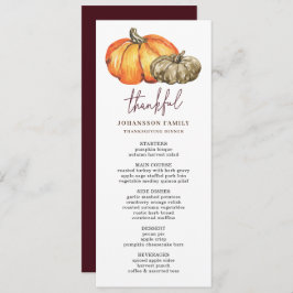 HERFST FEESTELIJKE POMPOENEN THANKSGIVING DINER ME MENU