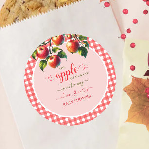 Herfst feestelijke ruit Appel thema Baby shower Ronde Sticker