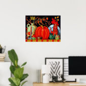 Herfst feestelijke tafel 24x18 poster (Thuiskantoor)