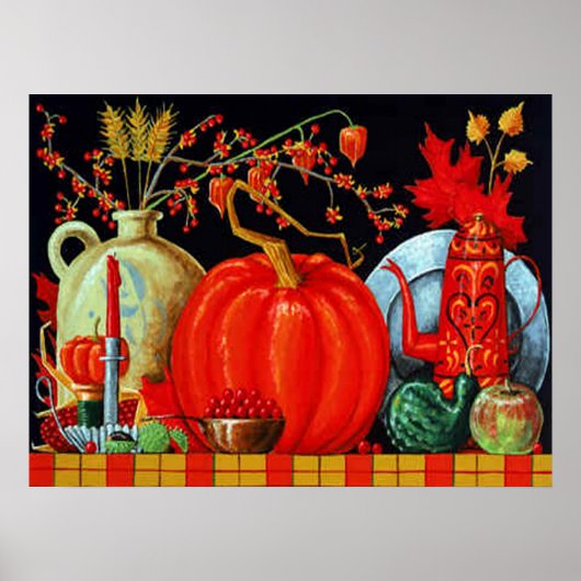 Herfst feestelijke tafel 24x18 poster (Voorkant)