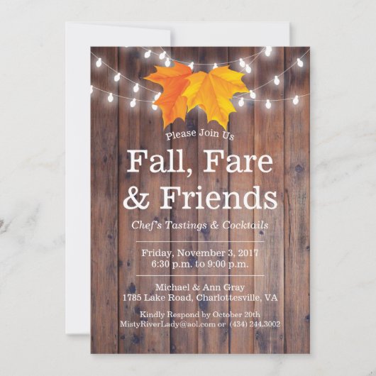 Herfst, feesten en vrienden in het najaar laat tek kaart (Voorkant)