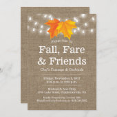 Herfst, feesten & vrienden bladeren & String Light Kaart (Voorkant / Achterkant)