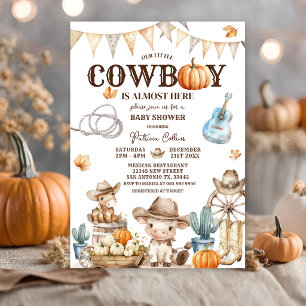 Herfst Feestje voor onze Kleine Cowboy Wild West B Kaart