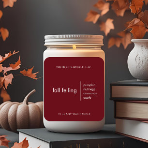 Herfst Felling Candle Label   bourgondisch minimal