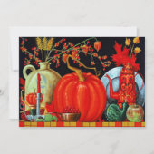 Herfst Festieve Antieke Schildering Pompoen Decora Kaart (Voorkant)