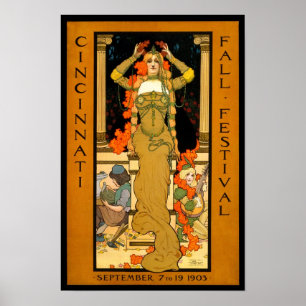 Herfst Festival, 1903.  Adverteren Poster
