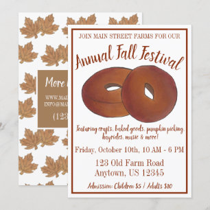 Herfst Festival Apple Cider Donut Maple Leaf Snoep Kaart