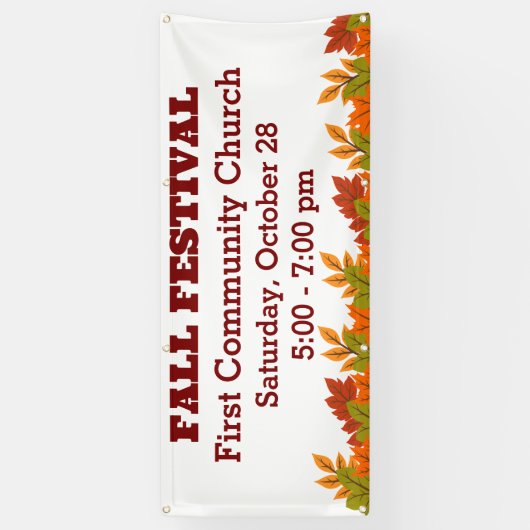 Herfst Festival Autumn Leaves Thema Community Even Spandoek (Verticaal)