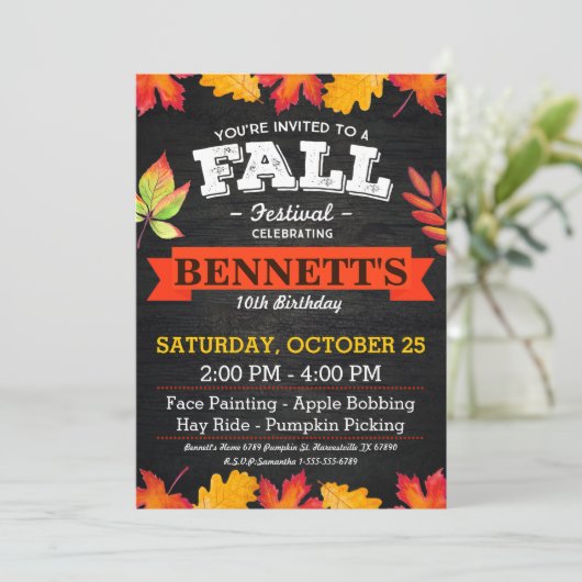 Herfst Festival Birthday Party Kaart (Staand voorkant)