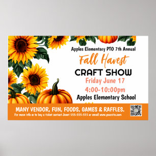 HERFST FESTIVAL CRAFT SHOW PTO PTA Kerkbanner Poster