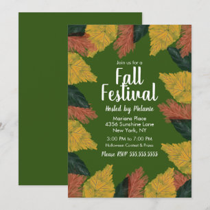 Herfst Festival Event Stamp Leaves Kaart