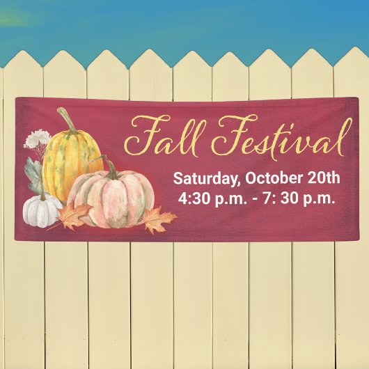 Herfst Festival Floral Pumpkin Banner