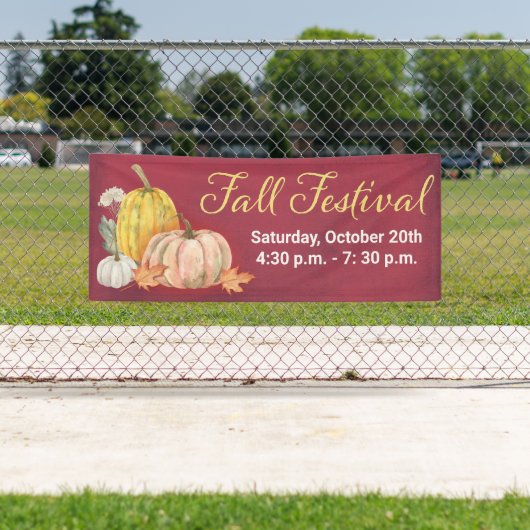 Herfst Festival Floral Pumpkin Banner (Insitu)