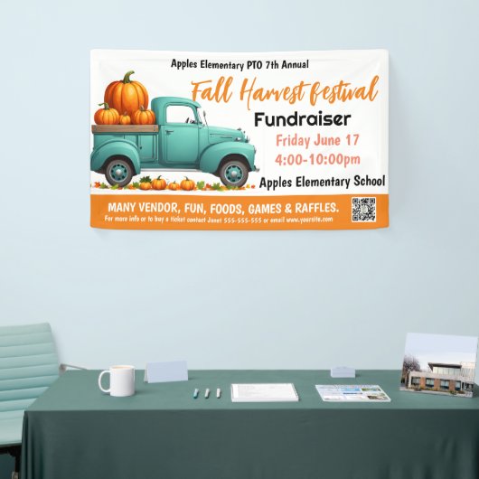 HERFST FESTIVAL Fondsenwerving PTO PTA Kerk Banner (Beurs)