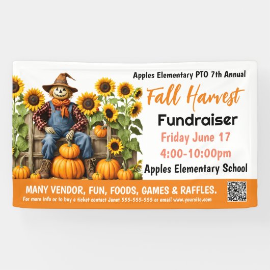 HERFST FESTIVAL Fondsenwerving PTO PTA Kerk Banner (Horizontaal)