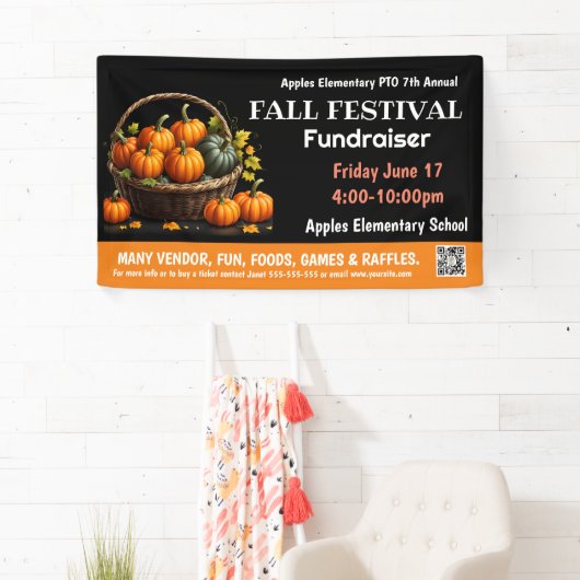 HERFST FESTIVAL Fondsenwerving PTO PTA Kerk Banner (Insitu)