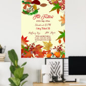 Herfst Festival herfstkleuren esdoorn bladeren pom Poster (Thuiskantoor)